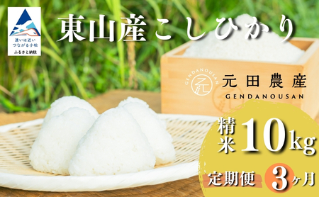 【先行予約】【定期便】令和8年産 コシヒカリ 精米10kg×3ヶ月（毎月） お米 白米 こしひかり｜石川県 小松市【元田農産】