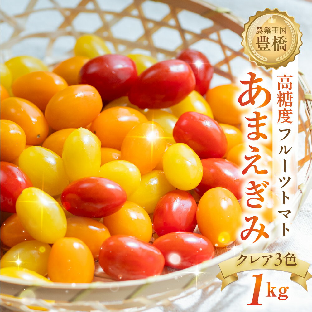 【ふるさと納税】≪先行予約≫あまえぎみ クレア3色 フルーツトマト 1キロ 1kg たっぷり ミニトマト プチトマト トマト 高糖度 甘い フルーツ 野菜 お弁当 サラダ ギフト 詰め合わせ とまと 特産品 ブランド ブランドトマト 愛知県 豊橋市