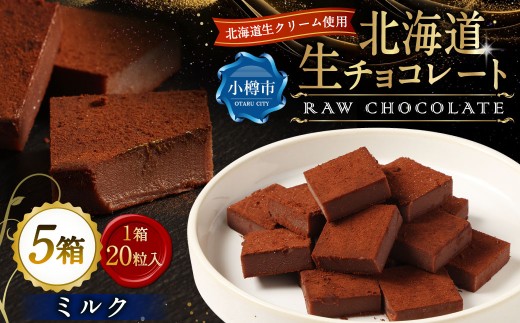 《冷凍》 北海道生チョコレート （ミルク） 約500g （約100g×5箱） 合計100粒 生チョコレート 生チョコ チョコレート チョコ スイーツ 北海道 小樽市
