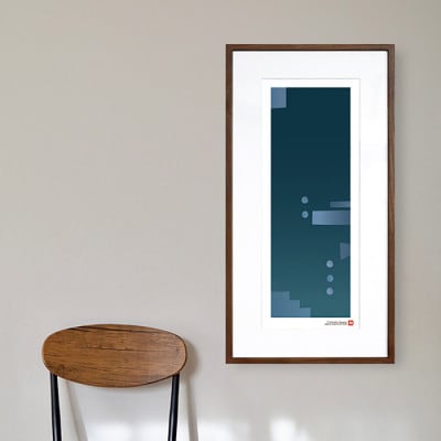 ＼注目の和紙アート/ 【絵画】沈む藍　額装サイズ300mmx600mm　阿波紙【1275432】