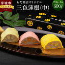 【ふるさと納税】三色蓮根（中）約200g×3本 計600g 3種 からし蓮根 わさび蓮根 さくら蓮根 れんこん 蓮根 惣菜 冷蔵 お取り寄せグルメ 九州 熊本県 宇城市 送料無料