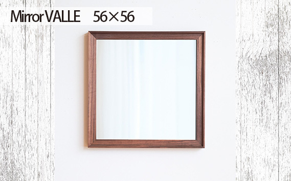 
No.622 府中市の家具　Mirror VALLE　56×56 ／ 木製 鏡 ミラー インテリア 広島県
