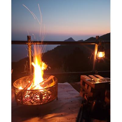 ふるさと納税 あま市 癒しの焚き火台　キルギス民族模様　Lサイズ　直径450mm |  | 01