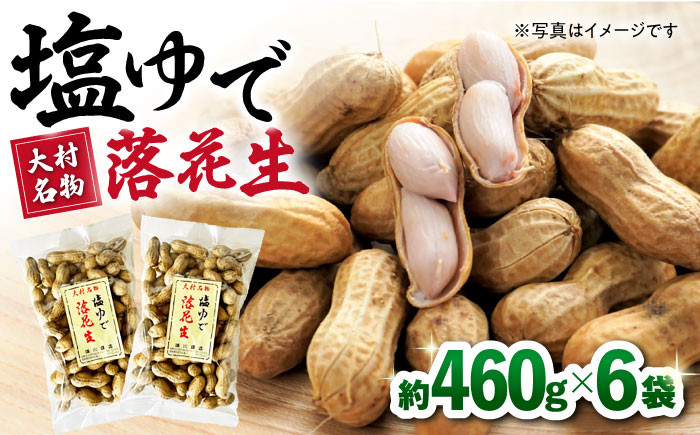 
            塩ゆで落花生 合計約2.7kg (460g×6袋) ゆでピー 落花生 国産 / ピーナッツ ナッツ おつまみ おやつ / 大村市 / 浦川豆店[ACZR003]
          