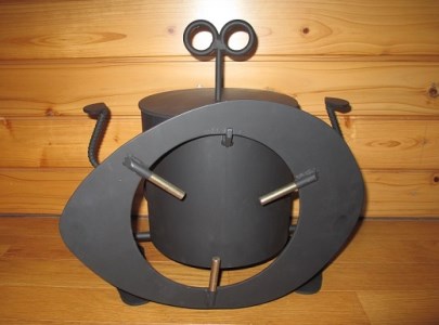 鋼板製ロボット型七輪「しち衛門」アウトドア BBQ レジャー 卓上 コンロ 防災グッズ 炭火焼き【R00739】