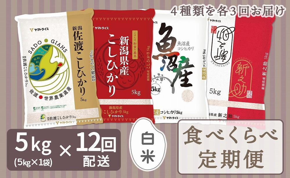 
            【定期便全12回】新潟県産米厳選食べ比べ 5kg
          