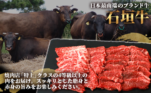 SI-20 石垣牛・焼肉用・1ランク上のお試しセット・ミスジ、イチボなど希少部位が200g×2種＝計400g入り