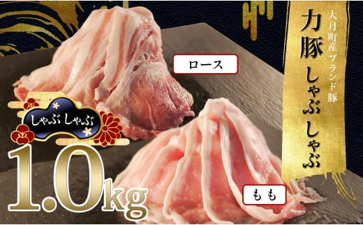 国産 豚肉 もも ロース しゃぶしゃぶ 2種 1kgセット｜もも600g (200g×3P) ロース400g (200g×2P) 力豚 小分け 使いやすい ブランド豚 冷しゃぶサラダ 豚しゃぶ 鍋 冷凍 ポーク お取り寄せ 配達日指定可 おすすめ 人気