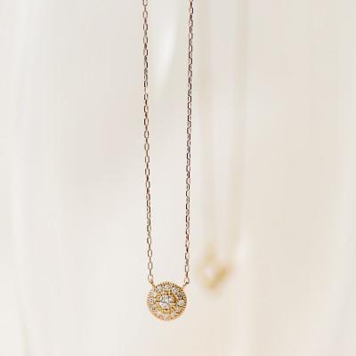 ふるさと納税 大津市 【10金 ラボダイヤネックレス 0.093ct】40cm メレデザインネック 優しい透明感 K10 |  | 02