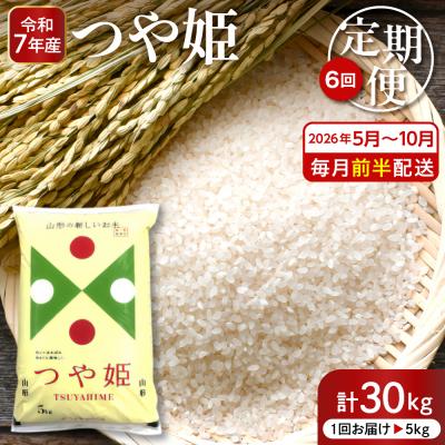 ふるさと納税 東根市 【2026年5月スタート】 特別栽培米つや姫5kg×6回(毎月 前半発送)定期便 hi053-044