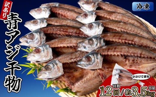 アジの干物 10袋 (約20枚) 【12回分】