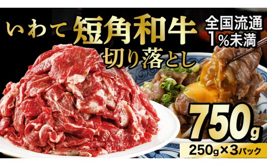 切り落とし 赤身 肉 牛肉 いわて 短角和牛 750g 小分けパック 真空冷凍 | 牛肉 肉 赤身 短角 和牛 国産牛 ブランド牛 切り落し 大容量 牛丼 肉じゃが 煮込み 煮物 小分け 真空パック 数量限定 (AB119)