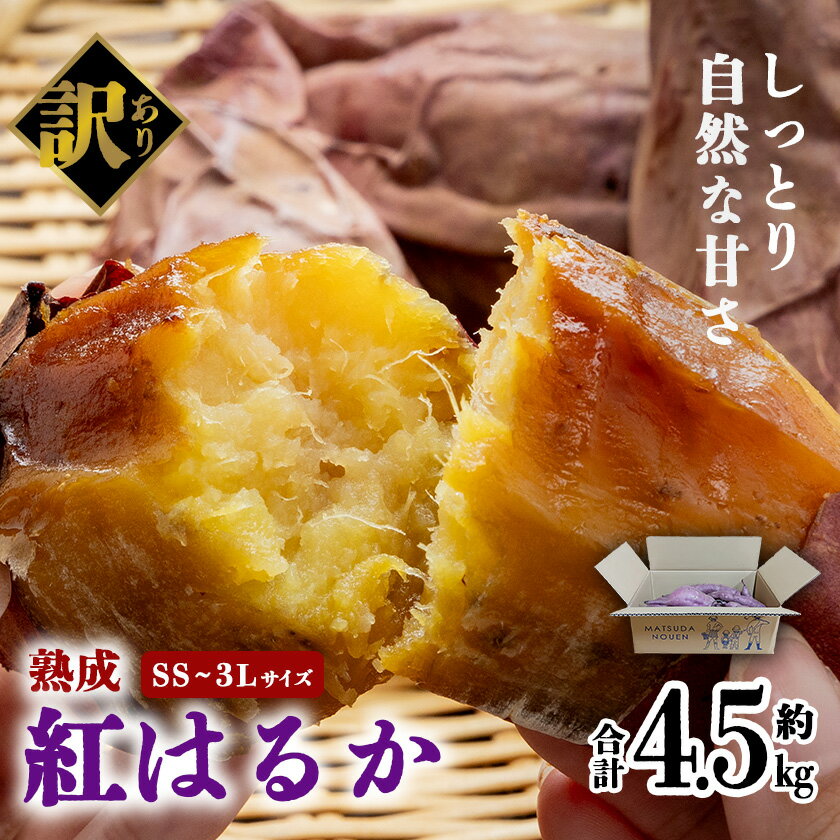 【ふるさと納税】訳あり さつまいも 4.5kg 熟成 紅はるか SS~3Lサイズ（箱入）茨城県産 | 紅はるか さつまいも サツマイモ おやつ スイーツ 甘味 デザート 訳アリ 訳あり 8000円 8000 茨城県 つくば市