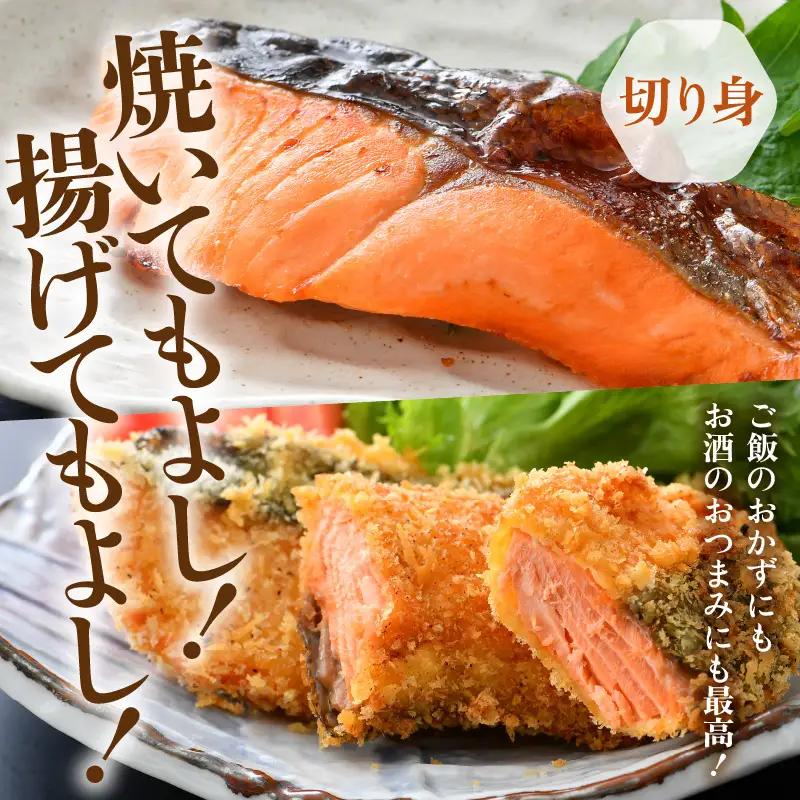 ふくいサーモンセット 計600g（切り身100g×3切・柵どり150g×2パック）＜鮮度抜群！＞ ／サーモン 鮭 [aw002-b005]