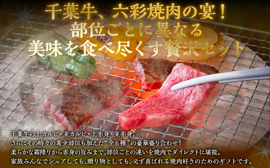 井村牧場の千葉牛厳選焼肉 “全6種” 贅沢セット 計1kg（千葉牛の上カルビ・並カルビ・上赤身・並赤身、希少部位） 【 ふるさと納税 人気 おすすめ ランキング 牛肉 牛 千葉牛 和牛 上カルビ 上赤