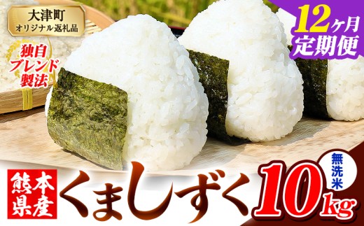 【12ヶ月定期便】無洗米 熊本県産 ブレンド米 くましずく 10kg 熊本県産 ふるさと納税 無洗米 精米 米 こめ ふるさとのうぜい コメ お米 おこめ《お申込み翌月から出荷》