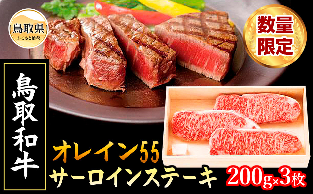 
                  鳥取和牛オレイン55サーロインステーキ【数量限定】_T2600306 ふるさと納税 鳥取 牛肉 お肉 和牛 贅沢 おかず 数量限定
                