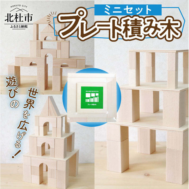 遊びの世界が広がる積み木！プレート積み木ミニセット [h007]