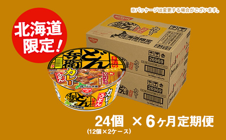 【定期便6カ月】日清 北のどん兵衛 カレーうどん [北海道仕様]24個 カレー うどん カップ麺 即席めん 即席麺 どん兵衛 千歳 ケース