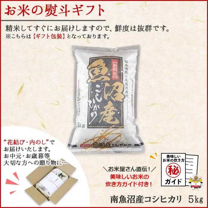 【令和7年】 【無地のし】新潟県 南魚沼産 コシヒカリ お米 5kg×2袋 計10kg 精米済み（お米の美味しい炊き方ガイド付き）