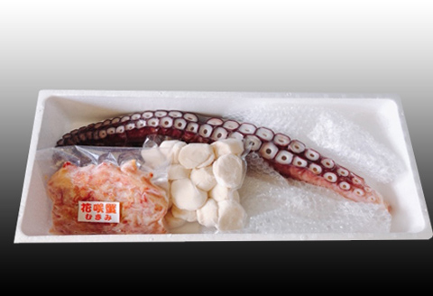 お刺身用ほたて貝柱・お刺身用たこ足・花咲かにむき身セット C-30040