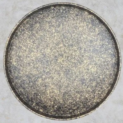 木製 丸トレイ　乱糸 (マット仕上げ)　漆黒【1662022】