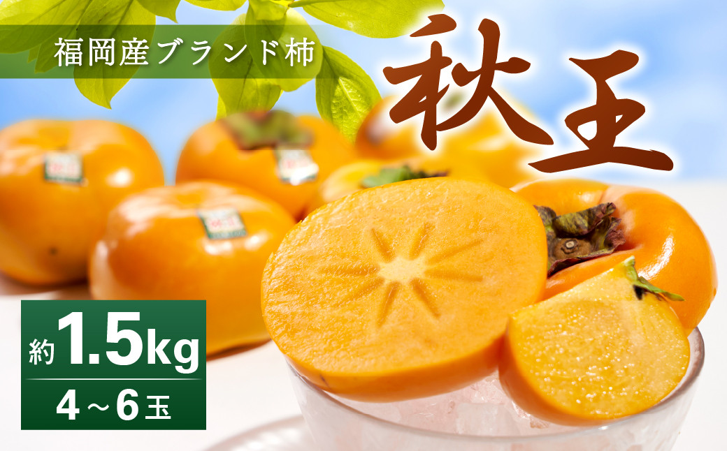 
                  福岡県産 ブランド柿 秋王 約1.5kg (4-6玉) 柿 かき 果物 フルーツ 国産【2026年10月下旬～11月下旬発送予定】
                