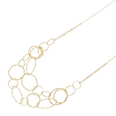 ふるさと納税 魚津市 K18 2連サークルデザインチェーンネックレス |  | 01