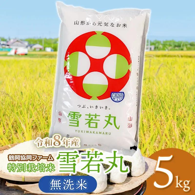 【令和8年産 新米】 特別栽培米 雪若丸　無洗米 5kg　(5kg×1袋)　山形県鶴岡産　鶴岡協同ファーム