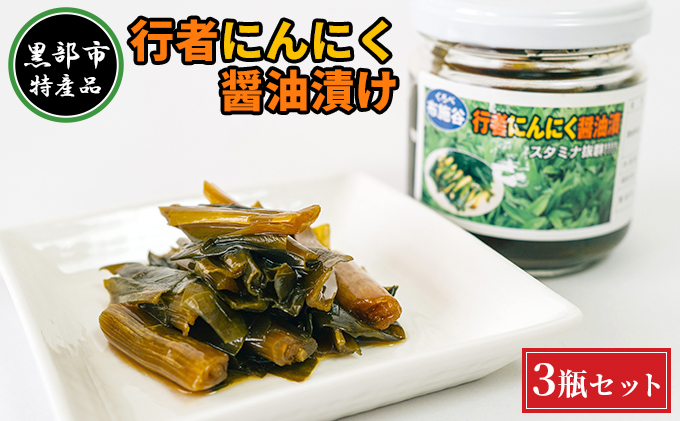 
[№5313-0366]【黒部市特産品】行者にんにく醤油漬け3瓶セット/富山県黒部市
