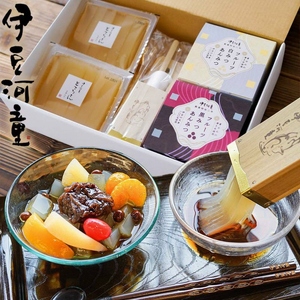 ところてん6人前（突き棒付き）フルーツあんみつ2個セット　伊豆河童