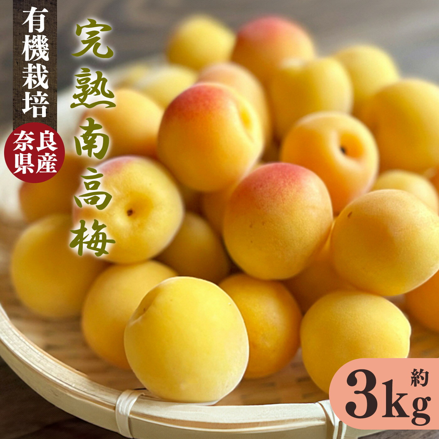 【ふるさと納税】有機栽培 完熟南高梅 3kg | 果実 かじつ カジツ 梅 うめ ウメ 南高梅 奈良県 五條市