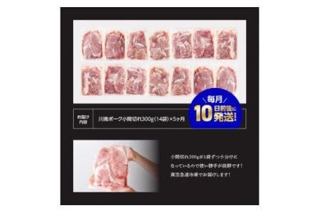 【5ヶ月定期便】宮崎県産豚肉 川南ポーク小間切れ4.2kg(300g×14パック) 【 豚肉 豚 ふるさと納税 こま切れ 川南 送料無料 】