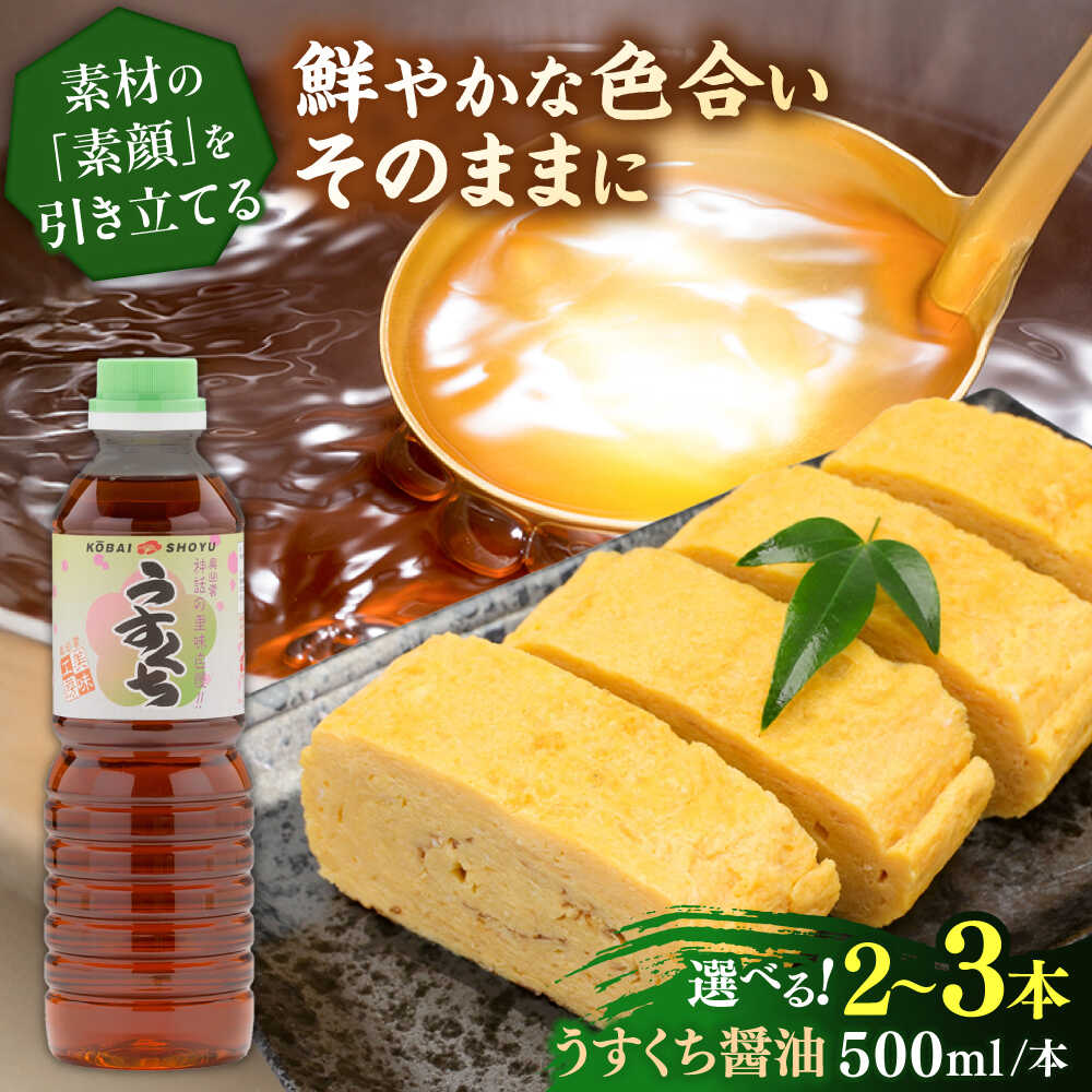【ふるさと納税】【年内発送】【選べる容量】素材の「素顔」を、美しく引き立てる。うすくち醤油500ml│調味料 醤油 しょうゆ うすくち 和食 ギフト 島根県雲南市/有限会社紅梅しょうゆ[AICV023]
