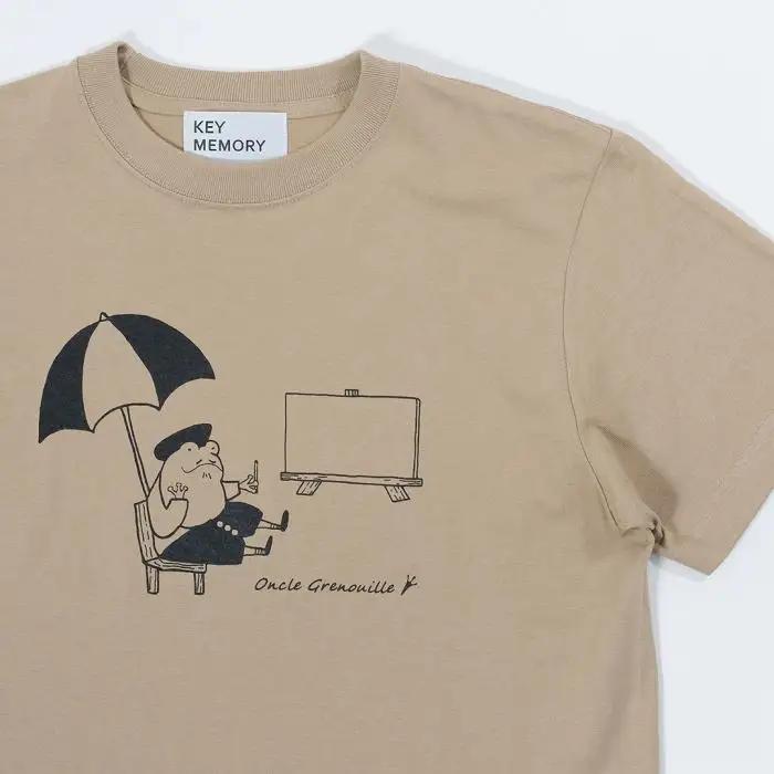《0》【KEYMEMORY鎌倉】GrenouilleイラストTシャツ BEIGE