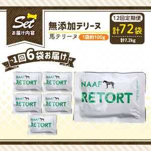 a1087-I 【12回定期便】＜保存料・着色料 不使用＞愛犬用無添加テリーヌ レトルトパック 馬テリーヌ6袋×12回(1袋約100g・合計約7.2kg)【Nフードサービス】姶良市 馬 テリーヌ 犬 