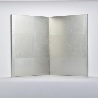 ふるさと納税 加茂市 花器や壷を引き立たせる「屏風」本金・古代銀屏風《W310×H410×D14(mm)》大湊文吉商店