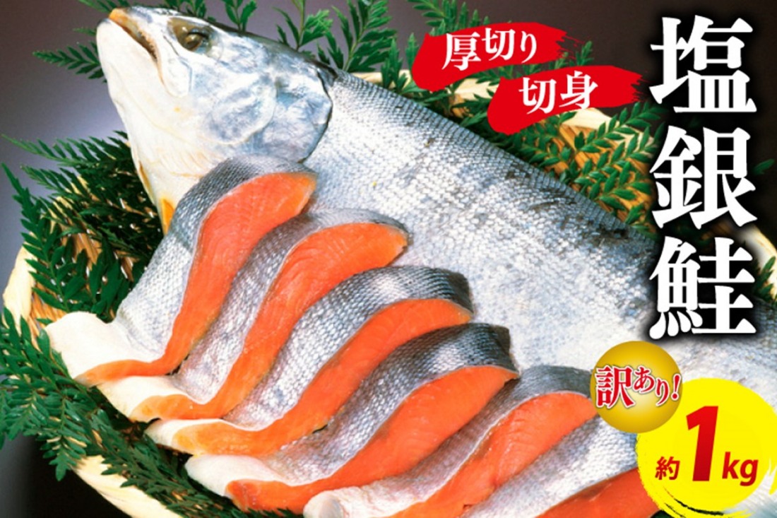 お手軽！絶品！厚切り　塩銀鮭切身 約1kg（プロトン凍結　訳あり　不揃い）　定期便　月1回×3ヵ月　YK00293