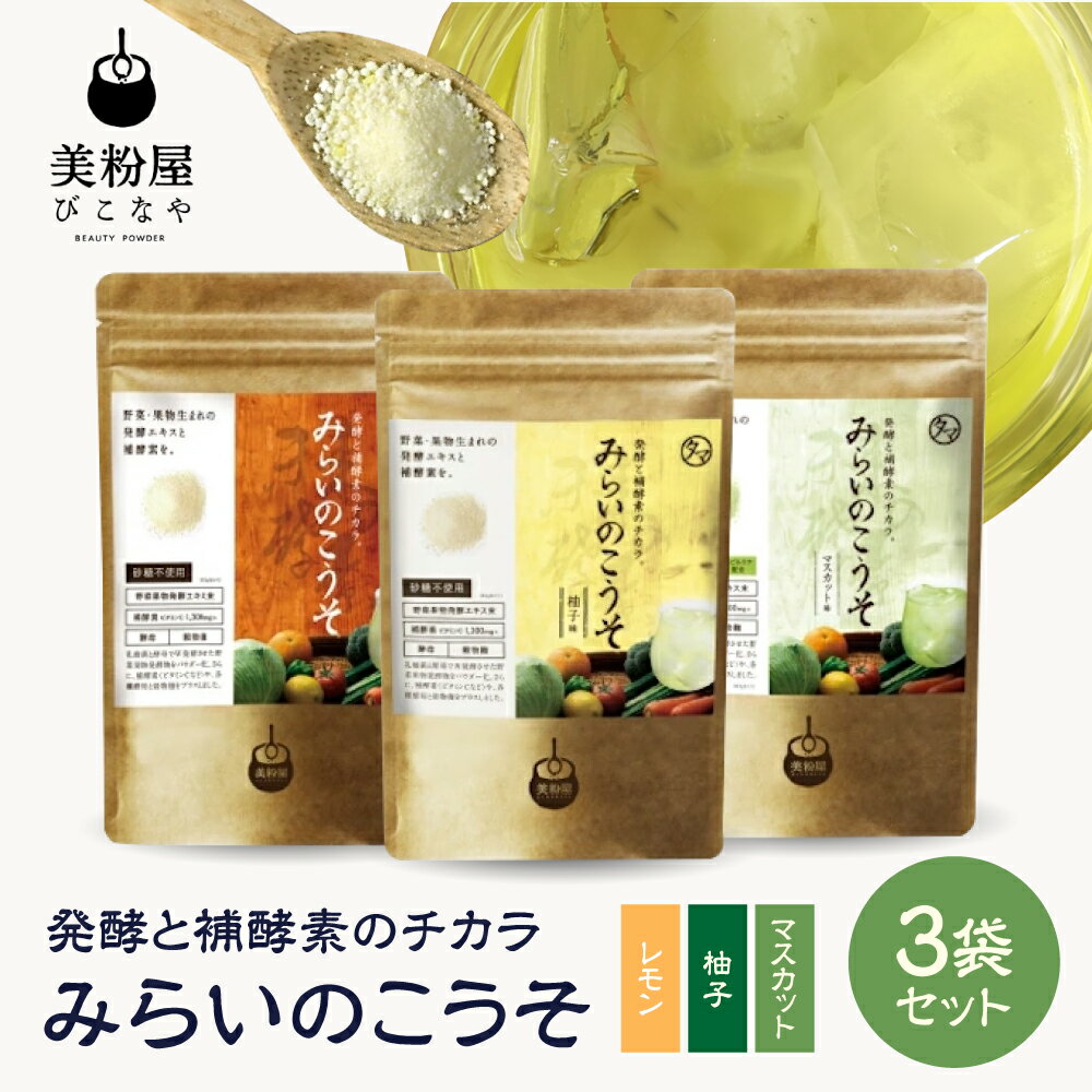 【ふるさと納税】みらいのこうそ 3種セット | 美粉屋 みらいのこうそ レモン マスカット 柚子 未来の酵素 酵素 ドリンク 酵素粉末 酵素サプリ 酵素ドリンク 酵素ドリンクサプリ ビタミンC ビタミンC ドリンク 補酵素 タマチャンショップ 大分県 中津市