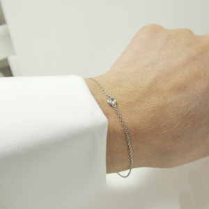 PT900「一粒石」ダイヤチェーンブレスレット【0.10ct-1】