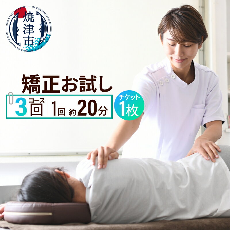 【ふるさと納税】 矯正 お試し コース チケット 骨盤 背骨 即効性 施術 1枚 3回 焼津 a19-036