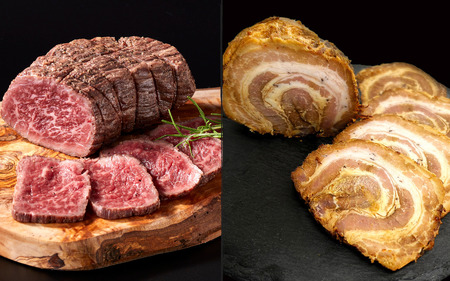 【冷蔵】ローストビーフ300g さくらポーク焼豚 180~200g セット / 豚 豚肉 セット  焼豚　牛 牛肉 ローストビーフ 紀和牛 赤身【tnk310-1】
