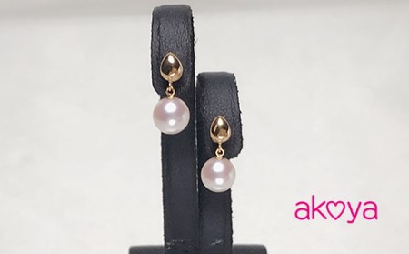 【054-01】akoya　ぷっくりしずくピアス(K18YG)