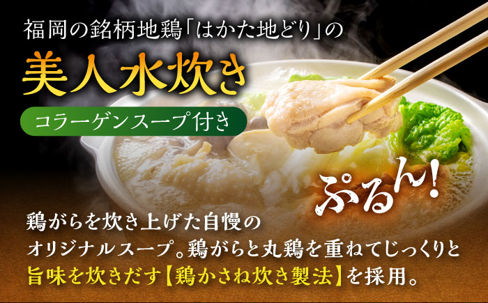 【11月上旬から発送】はかた地どり美人水炊き2～3人前×柚子こしょうとろろ（40g×2）セット ＜MEATPLUS×自然薯王国＞那珂川市 [GBW133]