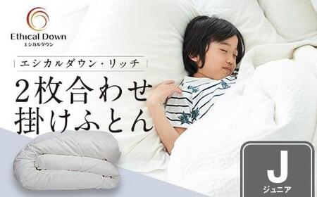 季節や体調に合わせ１年中使い分けできる２枚合わせ人工 羽毛布団・エシカルダウンリッチ2枚合せ掛け（J）