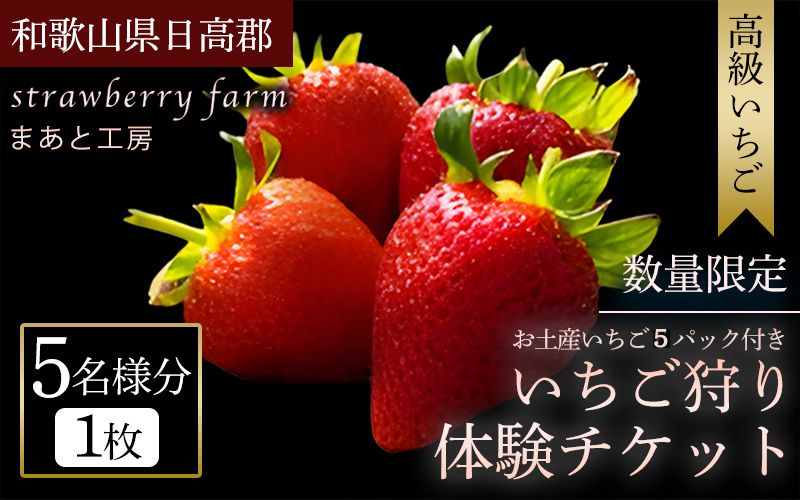 【体験】 【開催期間 2027年1月1日～5月7日】 オリジナルいちごと人気ブランドいちごの食べ比べ いちご狩り体験チケット ( 5名様分) ＋お土産いちご5パック付き【maato010】