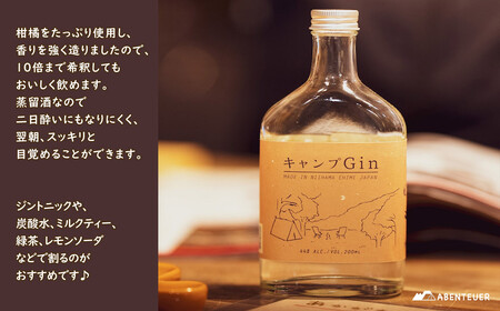 キャンプGIN 200ml×2本セット キャンプ屋さん監修 アウトドア専用のお酒 【アーベントイアー】 キャンプジン クラフトジン ソロキャン BBQ