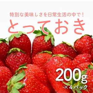 【1365】＜鳥取県産いちご＞とっておき(200g×4パック)(鳥取マーケット)