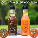 【ふるさと納税】森ファームのお試しドレッシングセット にんじん200ml×1本 たまねぎ 200ml×1本｜オーガニック 野菜 サラダ ニンジン 人参 調味料 茨城 古河市 ドレッシング おいしい 料理 タレ 人気 おすすめ お取り寄せ 和風 洋風 万能 たまねぎ 玉ねぎ タマネギ_FN03