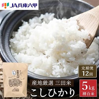 ふるさと納税 三田市 【毎月定期便】三田米コシヒカリ 精米 5kg 全12回